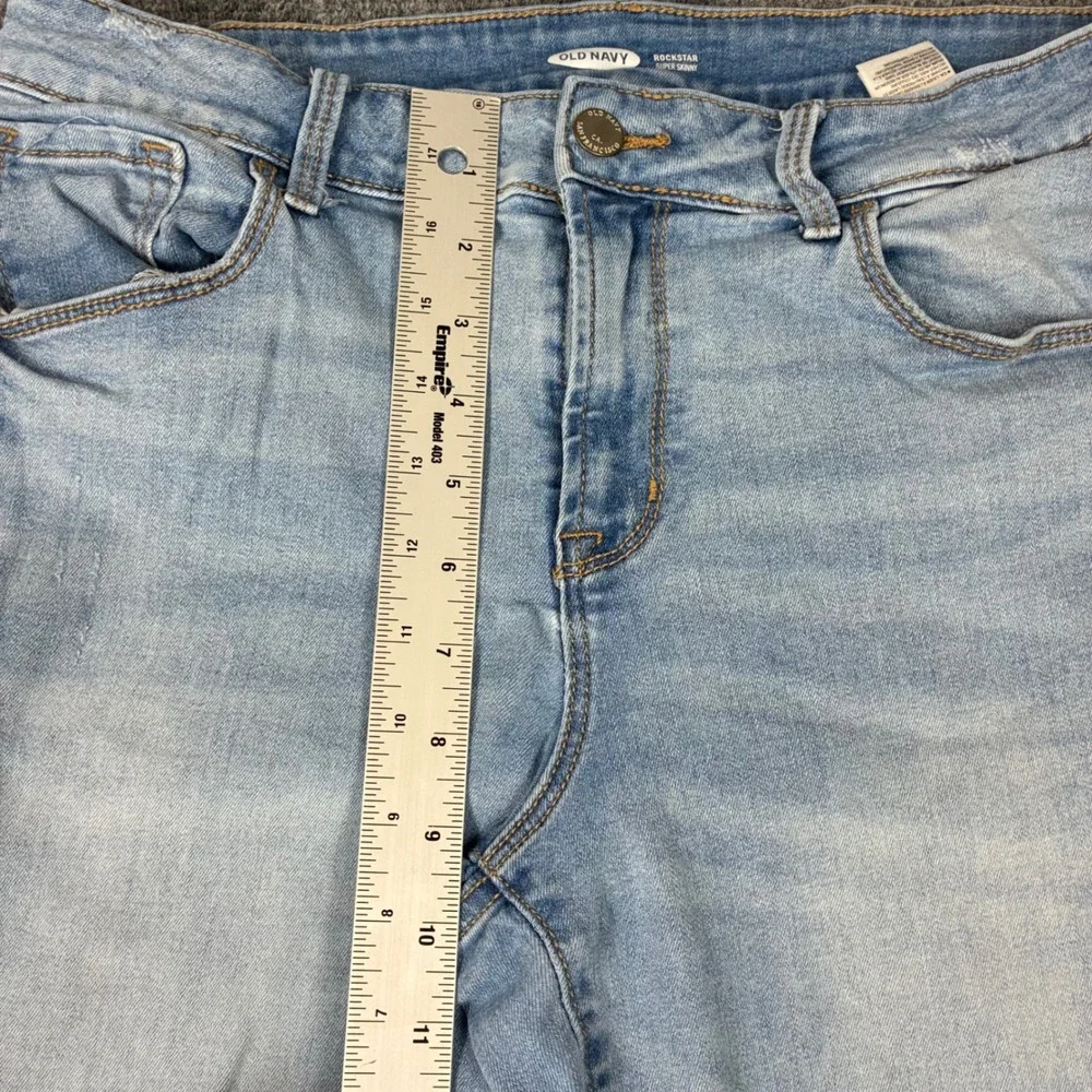 Old Navy Rockstar Super Skinny Jeans Womens‎ 12 Light Wash Blue Mid Rise Stretch